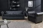 Pohovka CHESTERFIELD 3M 205 CM černá umělá kůže Pohovka CHESTERFIELD 3M 205 CM černá umělá kůže