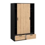 Skříň Lincoln 2D2S černý mat/jackson hickory Skříň Lincoln 2D2S černý mat/jackson hickory