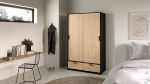Skříň Lincoln 2D2S černý mat/jackson hickory Skříň Lincoln 2D2S černý mat/jackson hickory