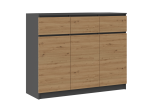 Komoda Topa 3D3S antracit/dub artisan Komoda Topa 3D3S antracit/dub artisan