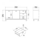 Komoda Iker 715 jackson hickory/bílá Komoda Iker 715 jackson hickory/bílá