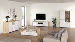TV stolek Nerea 315 jackson hickory/bílý lesk TV stolek Nerea 315 jackson hickory/bílý lesk