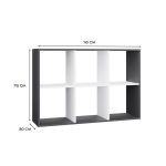 Regál Manja 2x3 antracit/bílá Regál Manja 2x3 antracit/bílá