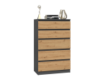 Komoda Malvína M5 antracit/dub artisan Komoda Malvína M5 antracit/dub artisan