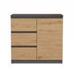 Komoda Malvína 1D3S antracit/dub artisan Komoda Malvína 1D3S antracit/dub artisan
