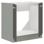 Kuchyňská skříňka pod dřez Garid 80 ZL 2F BB šedý lesk/šedá Kuchyňská skříňka pod dřez Garid 80 ZL 2F BB šedý lesk/šedá