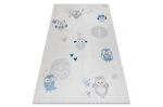 Dětský kusový koberec Bambino 1161 Owls grey - 80x150 cm
