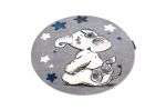 Dětský kusový koberec Petit Elephant stars grey kruh - 120x120 (průměr) kruh cm Dětský kusový koberec Petit Elephant stars grey kruh - 120x120 (průměr) kruh cm