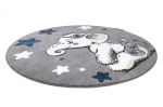Dětský kusový koberec Petit Elephant stars grey kruh - 120x120 (průměr) kruh cm Dětský kusový koberec Petit Elephant stars grey kruh - 120x120 (průměr) kruh cm