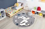 Dětský kusový koberec Petit Elephant stars grey kruh - 120x120 (průměr) kruh cm Dětský kusový koberec Petit Elephant stars grey kruh - 120x120 (průměr) kruh cm