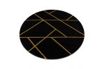 Kusový koberec Emerald geometric 1012 black and gold kruh - 120x120 (průměr) kruh cm Kusový koberec Emerald geometric 1012 black and gold kruh - 120x120 (průměr) kruh cm