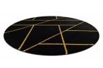Kusový koberec Emerald geometric 1012 black and gold kruh - 120x120 (průměr) kruh cm Kusový koberec Emerald geometric 1012 black and gold kruh - 120x120 (průměr) kruh cm