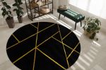 Kusový koberec Emerald geometric 1012 black and gold kruh - 120x120 (průměr) kruh cm Kusový koberec Emerald geometric 1012 black and gold kruh - 120x120 (průměr) kruh cm
