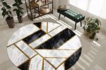 Kusový koberec Emerald 1015 black and gold kruh - 160x160 (průměr) kruh cm Kusový koberec Emerald 1015 black and gold kruh - 160x160 (průměr) kruh cm