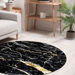 Kusový koberec Allure 1963 black/gold kruh - 120x120 (průměr) kruh cm Kusový koberec Allure 1963 black/gold kruh - 120x120 (průměr) kruh cm