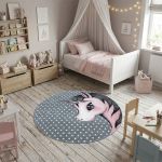 Dětský kusový koberec Kids 590 pink kruh - 120x120 (průměr) kruh cm Dětský kusový koberec Kids 590 pink kruh - 120x120 (průměr) kruh cm