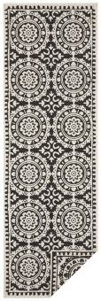 Běhoun Twin Supreme 104129 Black/Cream – na ven i na doma - 80x350 cm Běhoun Twin Supreme 104129 Black/Cream – na ven i na doma - 80x350 cm