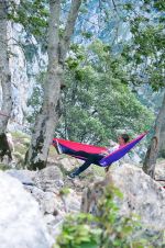 Houpací síť Hamaka originál pro jednoho hnědo-tm.modro-hnědá Houpací síť Hamaka originál pro jednoho hnědo-tm.modro-hnědá