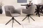 2SET židlo-křeslo EUPHORIA taupe kůže otočná 180° 2SET židlo-křeslo EUPHORIA taupe kůže otočná 180°