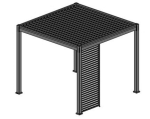 PANEL ZASTÍNĚNÍ, FIXNÍ LAMELY, HORIZONTÁLNÍ 1,3 m pro bioklimatickou pergolu