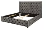 Postel CHESTERFIELD LUX 160x200 CM olivově šedá samet Postel CHESTERFIELD LUX 160x200 CM olivově šedá samet