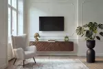 Závěsný televizní stolek ADLON II 3D 160 CM hnědý masiv mango Závěsný televizní stolek ADLON II 3D 160 CM hnědý masiv mango