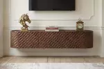 Závěsný televizní stolek ADLON II 3D 160 CM hnědý masiv mango Závěsný televizní stolek ADLON II 3D 160 CM hnědý masiv mango