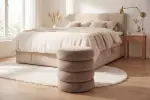 Taburet s ÚP VOQUE 40 CM greige samet Taburet s ÚP VOQUE 40 CM greige samet