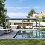 Luxusní ELEKTRICKÁ bioklimatická pergola PRESTIGE 8x4 m, hliník - volně stojící Luxusní ELEKTRICKÁ bioklimatická pergola PRESTIGE 8x4 m, hliník - volně stojící