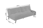 Rozkládací pohovka COCOONING 190 CM šedá manšetr Rozkládací pohovka COCOONING 190 CM šedá manšetr