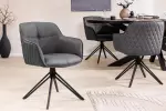 2SET židlo-křeslo EUPHORIA šedá kůže otočná 180° 2SET židlo-křeslo EUPHORIA šedá kůže otočná 180°