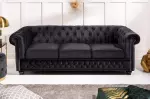 Pohovka CHESTERFIELD 3M 205 CM černá samet Pohovka CHESTERFIELD 3M 205 CM černá samet
