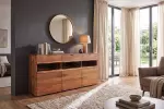 Komoda GRAND s LED osvětlením 180 CM hnědá masiv mango