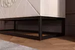 Vysoká komoda LION 3D 120 CM krémová masiv mango