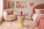 Odkládací stolek ICE CREAM 65 CM červený/bílý Odkládací stolek ICE CREAM 65 CM červený/bílý