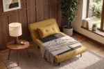 Rozkládací křeslo SMART MULTIFUNCTION 100 CM tmavě žluté samet Rozkládací křeslo SMART MULTIFUNCTION 100 CM tmavě žluté samet