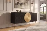 Komoda AURUM 180 CM černá/zlatá masiv mango Komoda AURUM 180 CM černá/zlatá masiv mango
