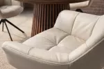 2SET jídelní židle PAPILLON béžová/černá pravá kůže otočná 2SET jídelní židle PAPILLON béžová/černá pravá kůže otočná