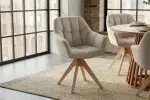 2SET jídelní židle PAPILLON béžová/přírodní samet otočná 2SET jídelní židle PAPILLON béžová/přírodní samet otočná