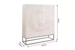 Vysoká komoda LION 3D 120 CM krémová masiv mango