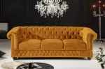 Pohovka CHESTERFIELD 3M 205 CM tmavě žlutá samet Pohovka CHESTERFIELD 3M 205 CM tmavě žlutá samet