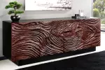 Komoda FLUID 3D 175 CM ořechově hnědá masiv akácie