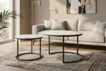 2SET konferenční stolek ELEGANCE 75 CM keramika vzhled bílý mramor 2SET konferenční stolek ELEGANCE 75 CM keramika vzhled bílý mramor