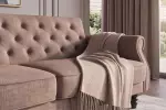 Pohovka MAISON BELLE 220 CM greige samet rozkládací Pohovka MAISON BELLE 220 CM greige samet rozkládací
