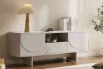 Televizní stolek SAVOY 3D 150 CM bílý/mramor Televizní stolek SAVOY 3D 150 CM bílý/mramor