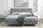 Postel MODERN BAROCCO 180x200 CM šedá samet Postel MODERN BAROCCO 180x200 CM šedá samet