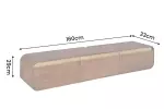 Závěsný televizní stolek MONZA 160 CM hnědý/zlatý masiv mango