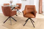 2SET jídelní židle LE GRAND 180° koňakově hnědá/černá pravá kůže/texturovaná tkanina 2SET jídelní židle LE GRAND 180° koňakově hnědá/černá pravá kůže/texturovaná tkanina