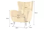 Křeslo ušák DON tmavě žluté samet Křeslo ušák DON tmavě žluté samet