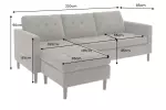 Rohová pohovka STOCKHOLM 220 CM greige manšestr UNI Rohová pohovka STOCKHOLM 220 CM greige manšestr UNI